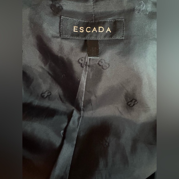 Vintage Escada Wool Cashmere Double Breasted Belted Blazer EU 36 Black Designer - Picture 11 of 12